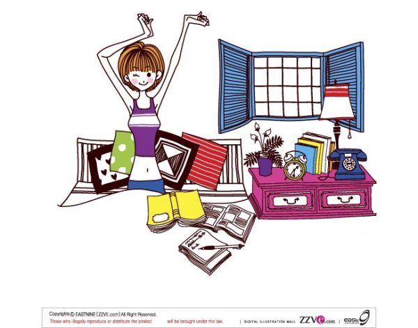 Simple drawing female vector 3