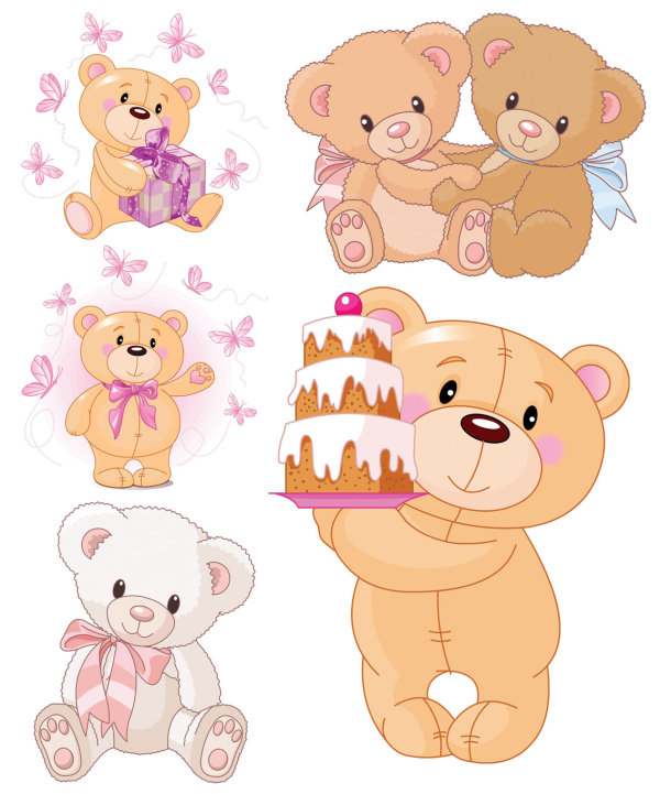 Cute cartoon bear - vector material