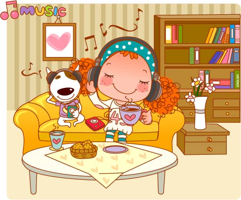 The bulk of the girls living vector 11