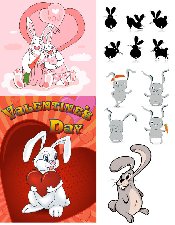 Cute cartoon rabbit - Vector