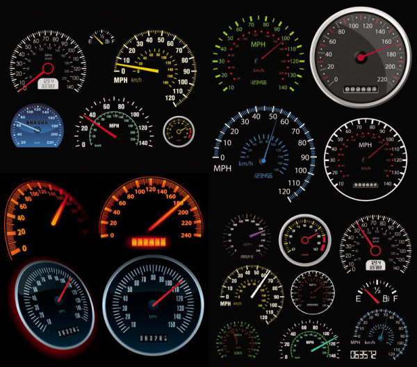 Automobile mileage rate table - Vector