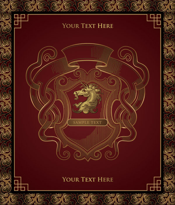 Classic European pattern ornate border 01