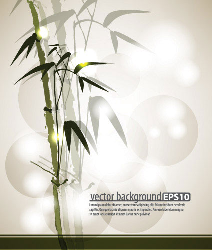 Ink bamboo vector material 