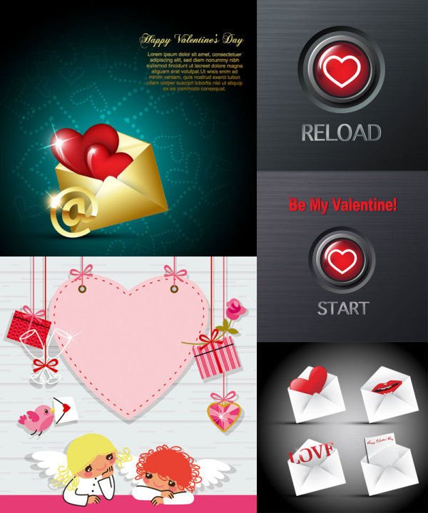 Valentine's Day romantic elements - vector material
