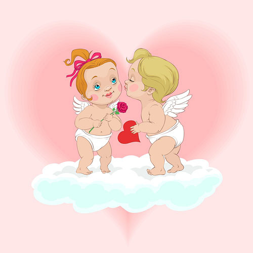 Cute little angel vector material