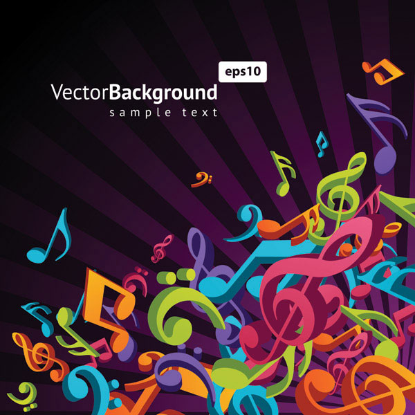 Note musical theme vector material -3