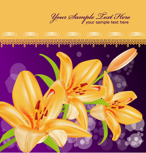 Yellow lily Vector -5