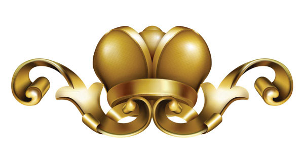 Gorgeous golden three-dimensional pattern vector material -1