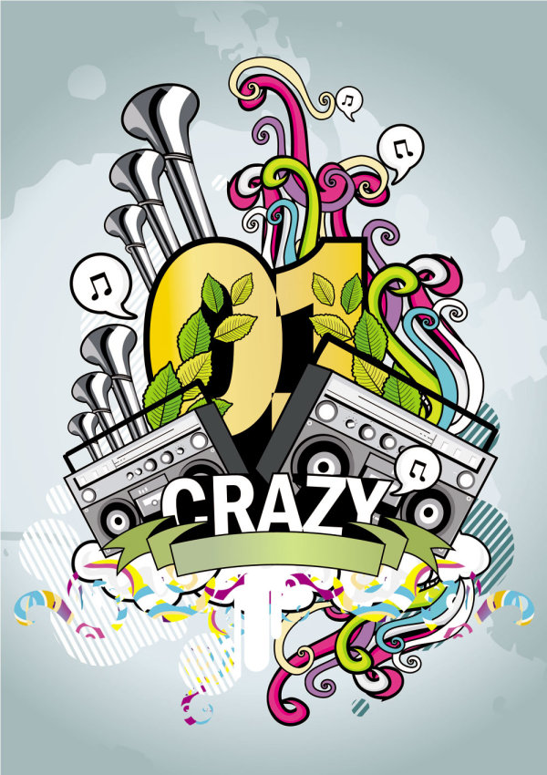 The trend of music posters 04-- vector material