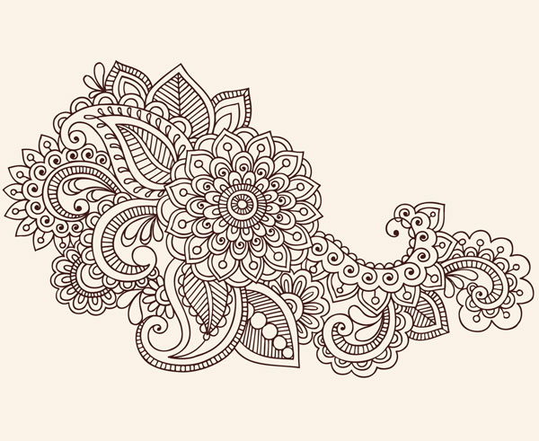 Intensive hand-painted pattern vector material -4