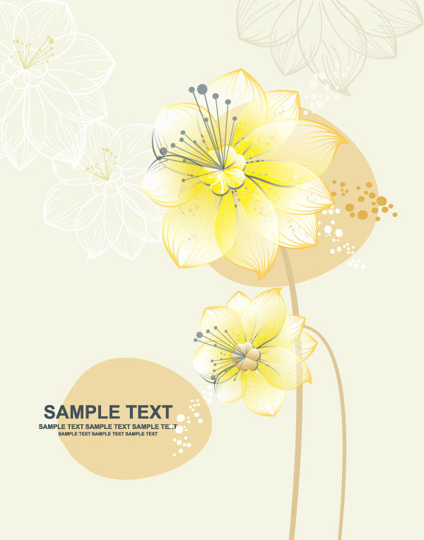 Lovely flowers vector material -3