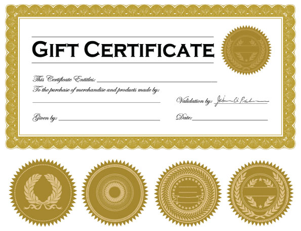 Certificate frame and badge accessories 02 - vector