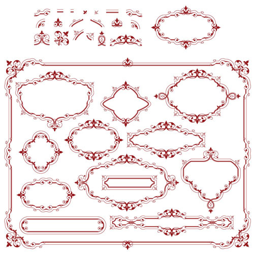 European-style lace pattern 05-- vector material