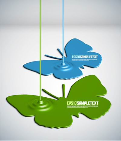 Paint drip shape design background vector material -5