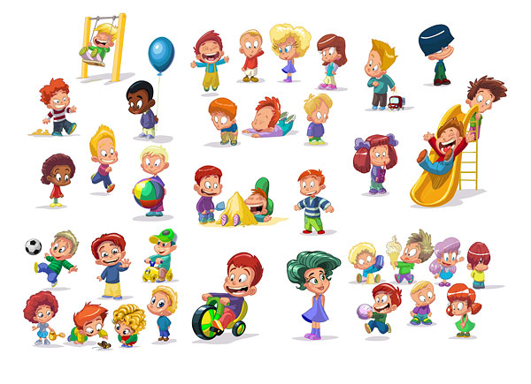 Cartoon children vector material