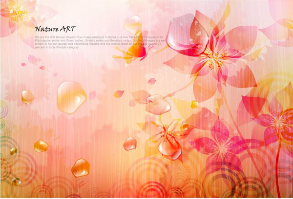 Romantic floral pattern background vector design material -4