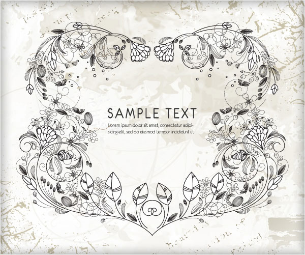 Fine pattern frame 01 - Vector