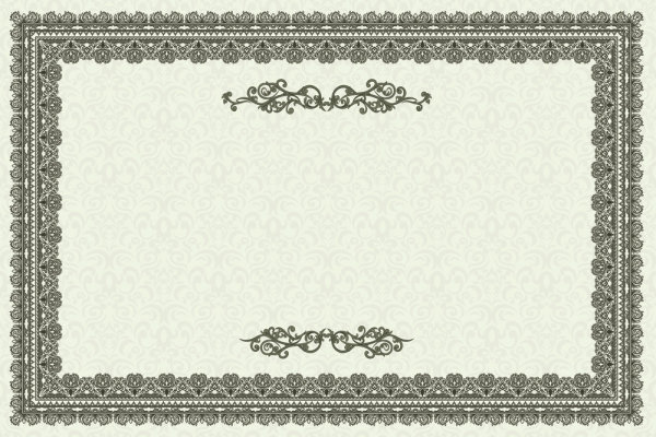 Exquisite European certificate template 01 - vector material