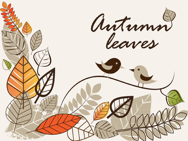 Autumn illustrations vector material -1
