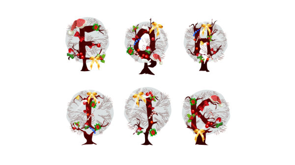 Christmas the letter tree 04 - vector material
