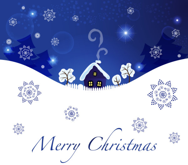 Christmas blue background 04 - vector material