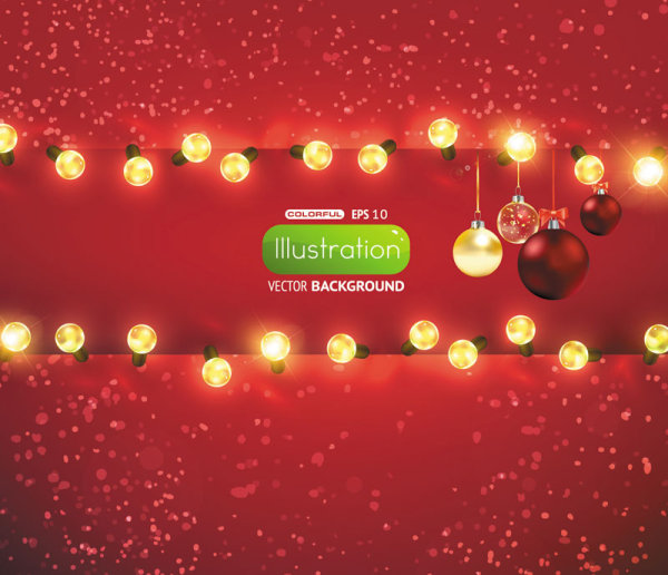 Bright Christmas lights background 01 - vector material