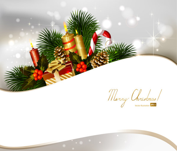Christmas decoration background 02 - vector material