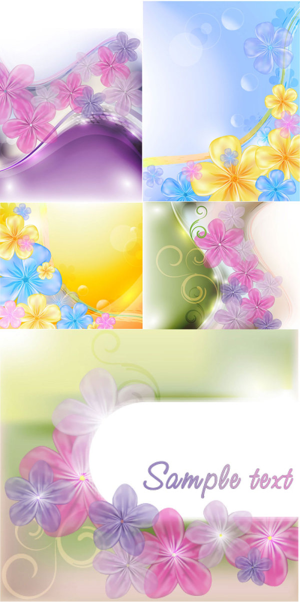 Beautiful flowers background vector material