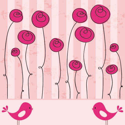 The romantic cartoon hand-painted illustrations 01 - vector material