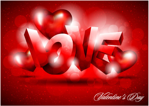 Fancy Valentine background 02 - vector material