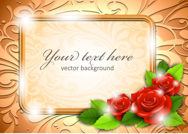 Roses border 01 - vector material