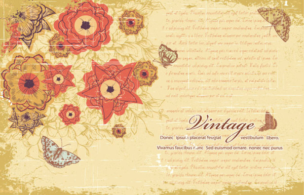 Retro pattern background 02 - vector material