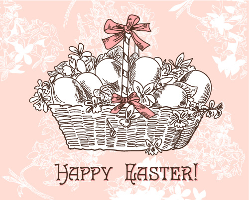 Hand-painted Easter pattern 02 - vector