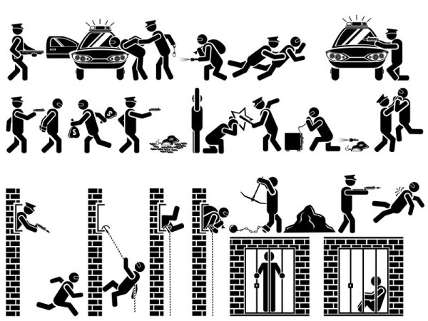 Police silhouette 02 - vector material