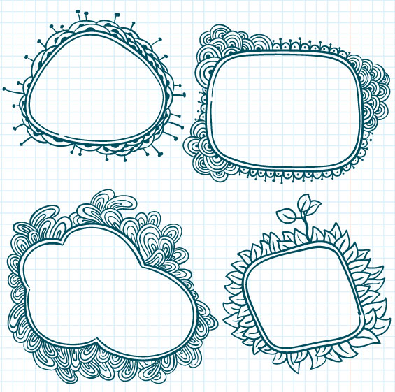 Hand-painted cartoon lace 03 - vector material