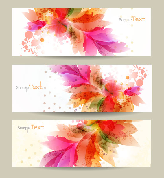 Floral banner 01 - vector material
