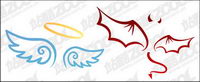 The devil and angel wings vector material