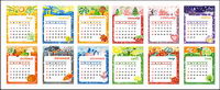 Lovely calendar template vector material