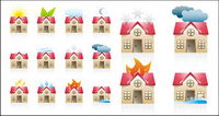 A variety of state of the house icon vector material