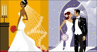 Western-style wedding material vector illustrations