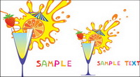 Glass and fruit juices high cartoon 04 - Vector
