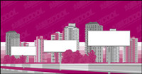 city building blank billboard Vector material