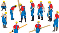 Workers silhouette vector