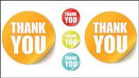 "ThankYou" round stickers vector