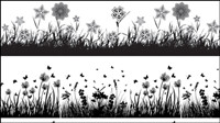 Flora silhouette vector material
