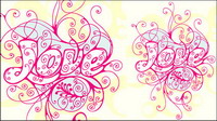 love Pattern vector material