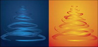 Four-color Christmas tree vector material