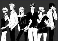 Black and white photographs of men and women vector