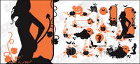 Halloween theme vector pattern material