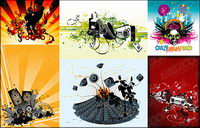 Music theme vector illustration material-2
